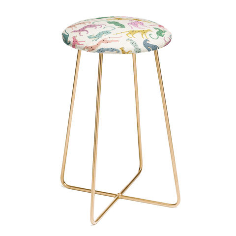 Megan Galante Leopard Rainbows Counter Stool