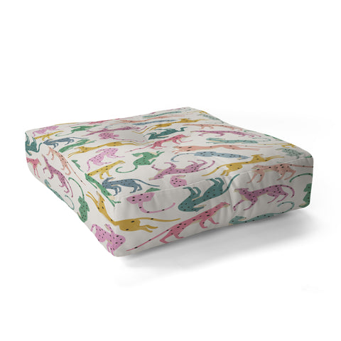 Megan Galante Leopard Rainbows Floor Pillow Square
