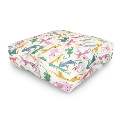 Megan Galante Leopard Rainbows Outdoor Floor Cushion