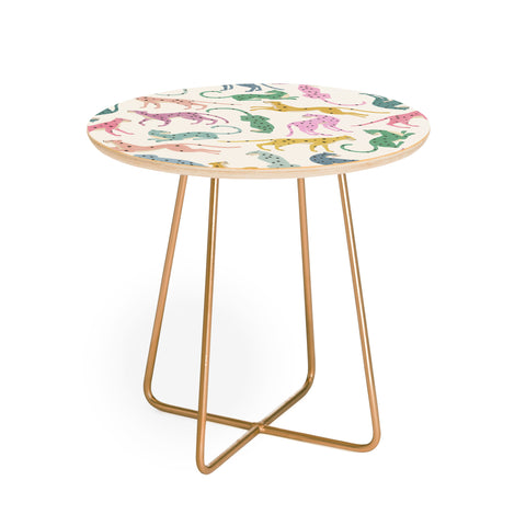 Megan Galante Leopard Rainbows Round Side Table
