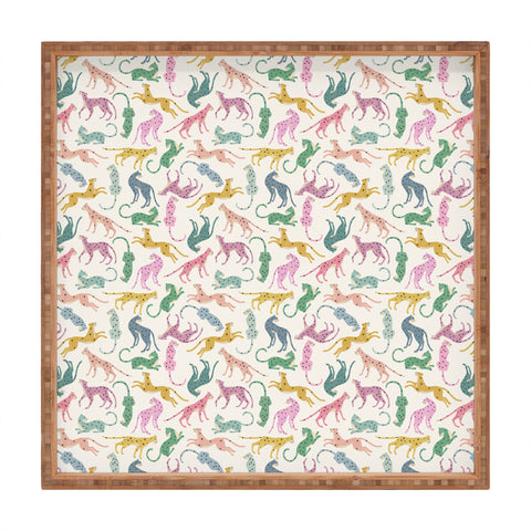 Megan Galante Leopard Rainbows Square Tray