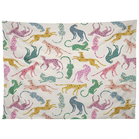 Megan Galante Leopard Rainbows Tapestry