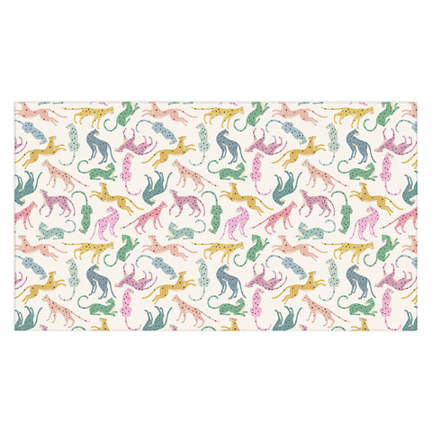 Megan Galante Leopard Rainbows Tablecloth
