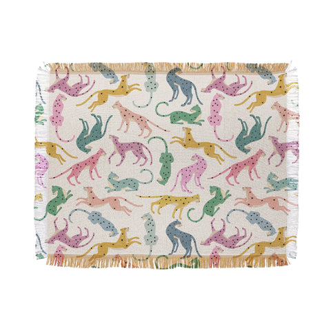 Megan Galante Leopard Rainbows Throw Blanket