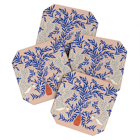 Megan Galante Leopard Vase Coaster Set