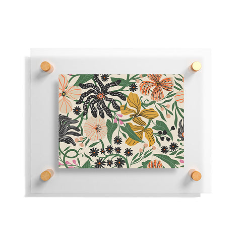 Megan Galante Merrick Floral creme Floating Acrylic Print