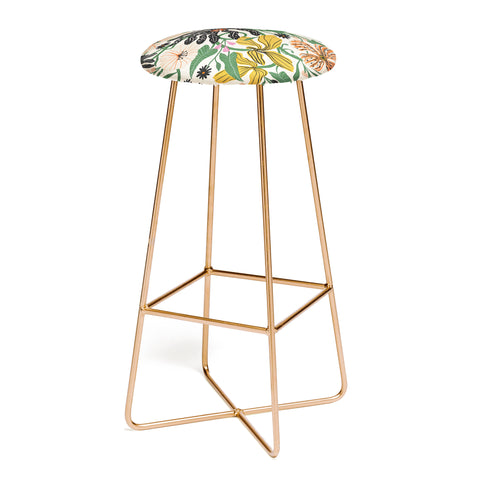 Megan Galante Merrick Floral creme Bar Stool