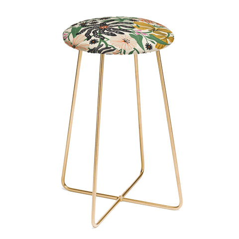 Megan Galante Merrick Floral creme Counter Stool