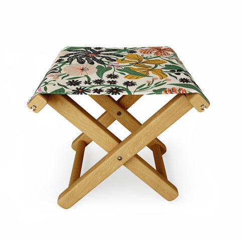 Megan Galante Merrick Floral creme Folding Stool