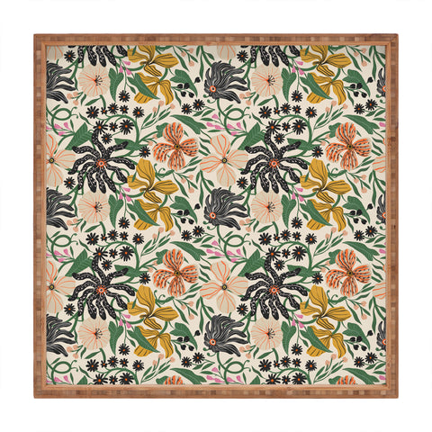 Megan Galante Merrick Floral creme Square Tray