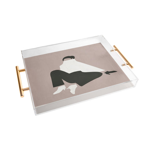 Megan Galante Minimalist woman in boots Acrylic Tray