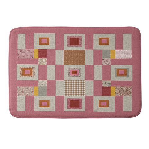 Megan Galante Pink Cottage Quilt Memory Foam Bath Mat