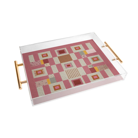 Megan Galante Pink Cottage Quilt Acrylic Tray
