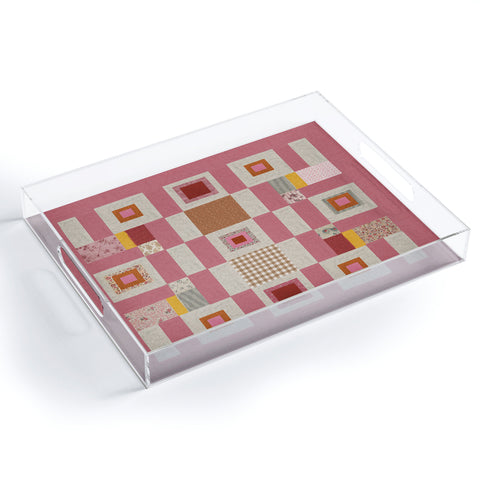 Megan Galante Pink Cottage Quilt Acrylic Tray