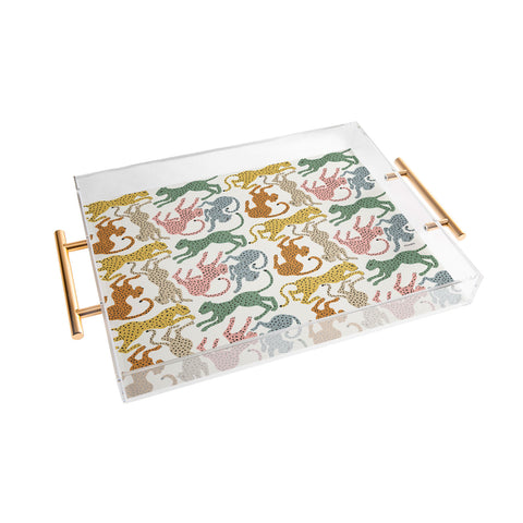 Megan Galante Rainbow Cheetah Acrylic Tray