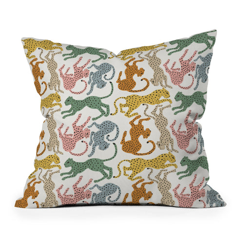 Megan Galante Rainbow Cheetah Outdoor Throw Pillow
