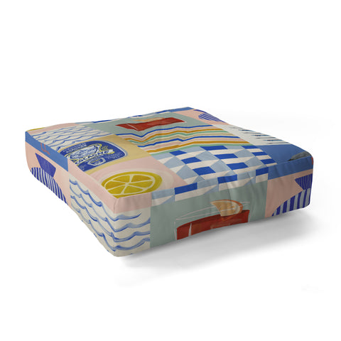 Megan Galante Seaside poster Floor Pillow Square