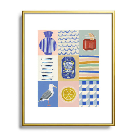 Megan Galante Seaside poster Metal Framed Art Print