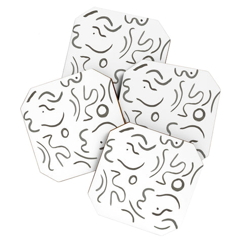 Megan Galante Stroke Abstract Coaster Set