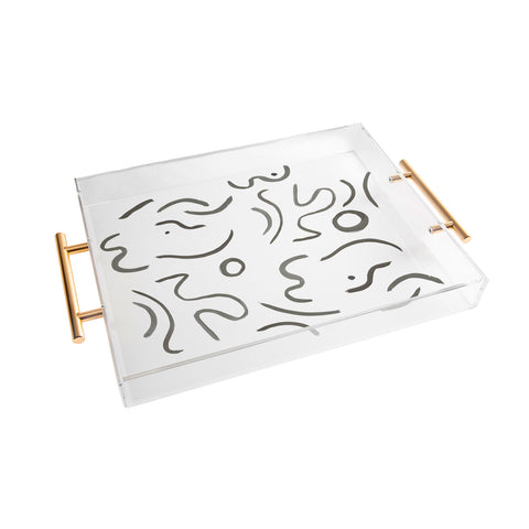 Megan Galante Stroke Abstract Acrylic Tray