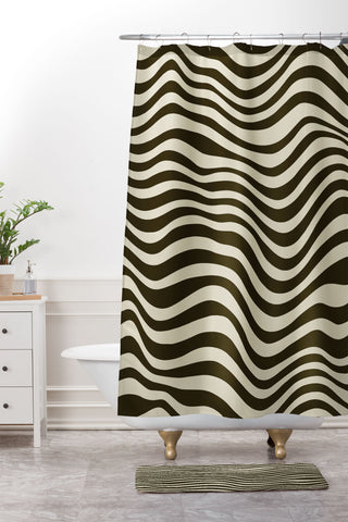 Megan Galante Wavey I Shower Curtain And Mat