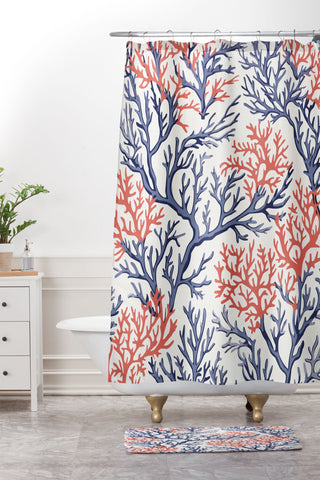 Megan Morris Corals of Aethoria Shower Curtain And Mat