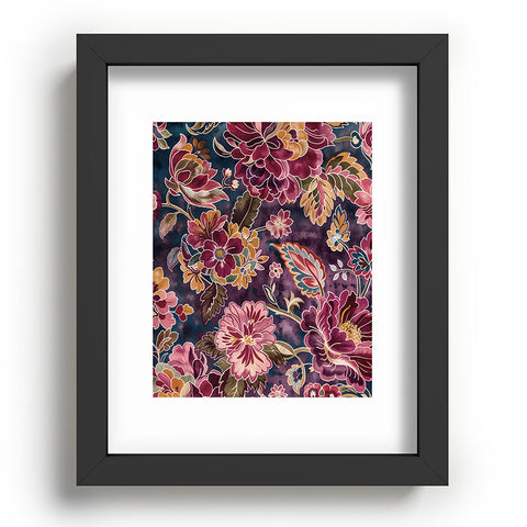 Megan Morris Exotic Plum Bohemian Floral Recessed Framing Rectangle
