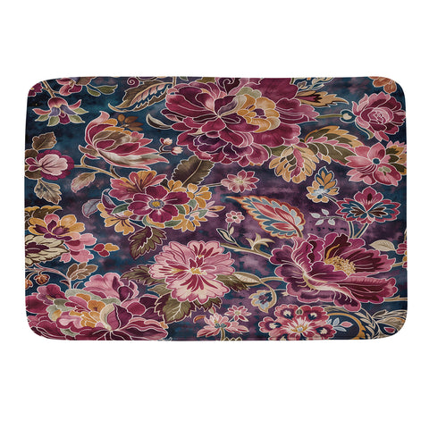 Megan Morris Exotic Plum Bohemian Floral Memory Foam Bath Mat