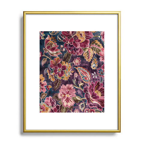 Megan Morris Exotic Plum Bohemian Floral Metal Framed Art Print
