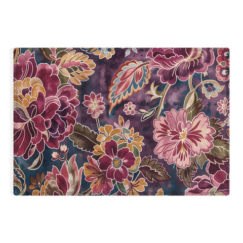 Megan Morris Exotic Plum Bohemian Floral Outdoor Rug