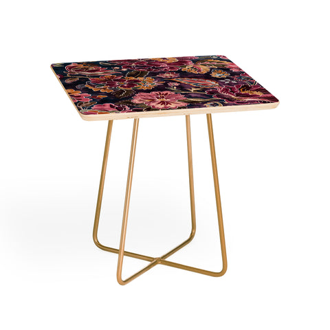 Megan Morris Exotic Plum Bohemian Floral Side Table