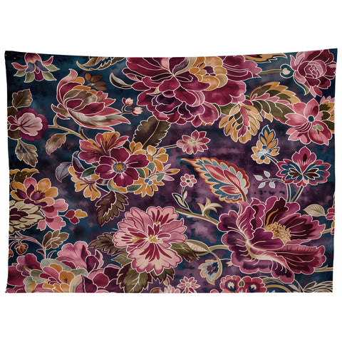 Megan Morris Exotic Plum Bohemian Floral Tapestry