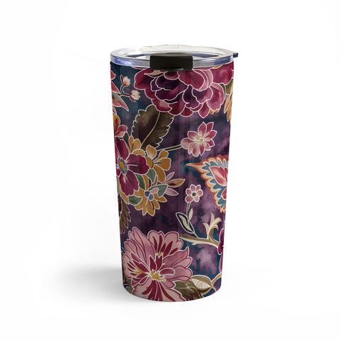 Megan Morris Exotic Plum Bohemian Floral Travel Mug