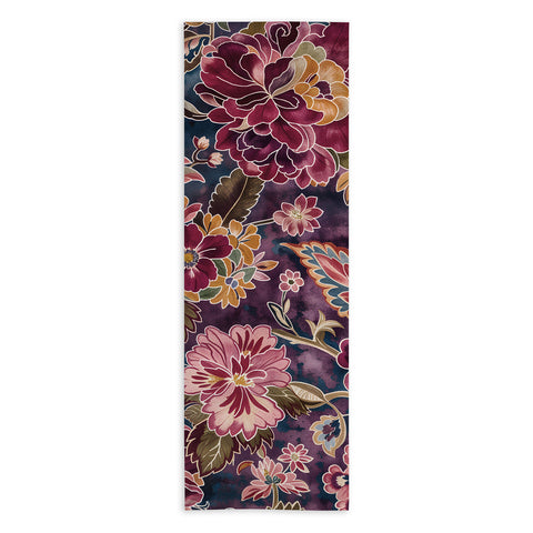 Megan Morris Exotic Plum Bohemian Floral Yoga Towel