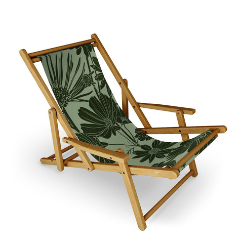 Megan Morris Floral Prints Dark Green Sling Chair