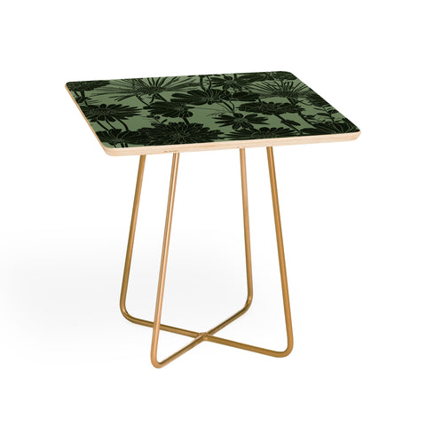 Megan Morris Floral Prints Dark Green Side Table