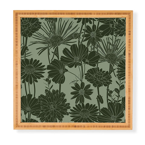 Megan Morris Floral Prints Dark Green Framed Wall Art