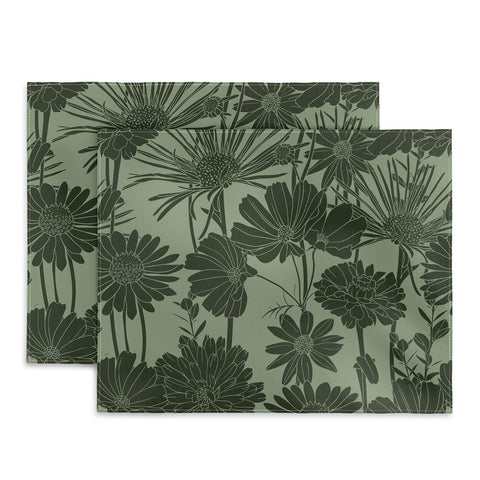 Megan Morris Floral Prints Dark Green Placemat