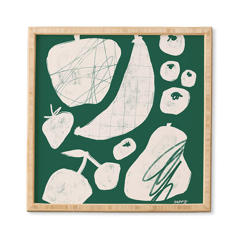 Megan Roy Abstract Fruit Green Framed Wall Art