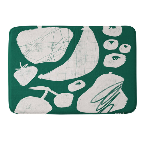 Megan Roy Abstract Fruit Green Memory Foam Bath Mat