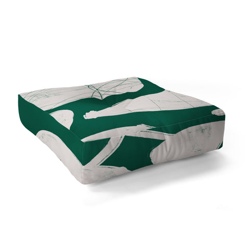 Megan Roy Abstract Fruit Green Floor Pillow Square