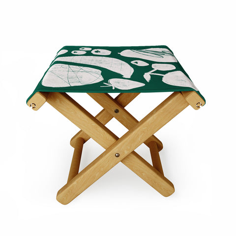 Megan Roy Abstract Fruit Green Folding Stool