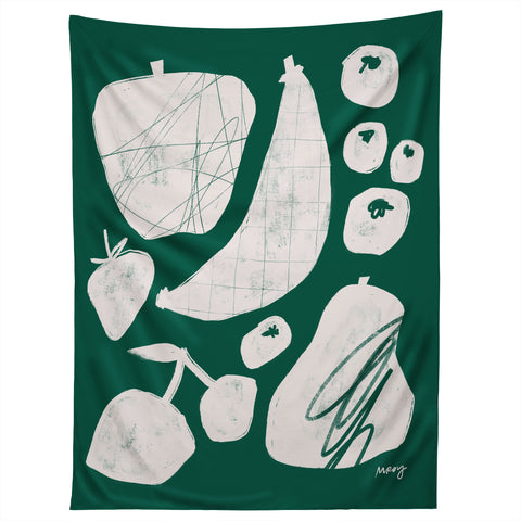 Megan Roy Abstract Fruit Green Tapestry