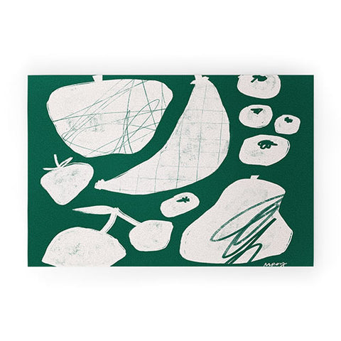 Megan Roy Abstract Fruit Green Welcome Mat