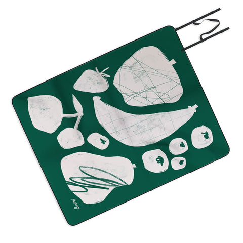 Megan Roy Abstract Fruit Green Picnic Blanket