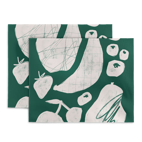 Megan Roy Abstract Fruit Green Placemat