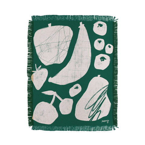 Megan Roy Abstract Fruit Green Throw Blanket