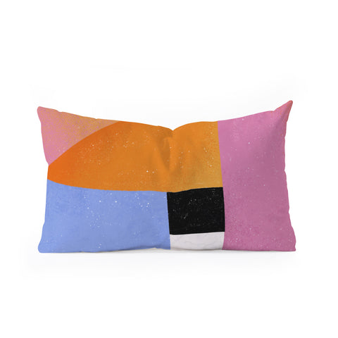 Megan Roy Color Block 01 Oblong Throw Pillow