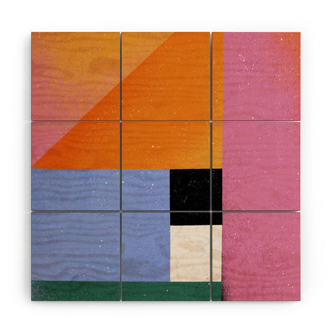 Megan Roy Color Block 01 Wood Wall Mural