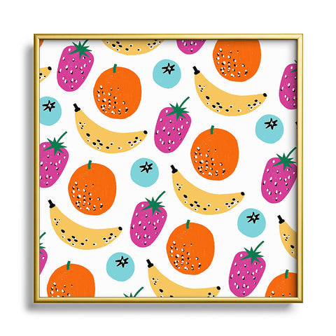 Megan Roy Fresh Fruit Square Metal Framed Art Print